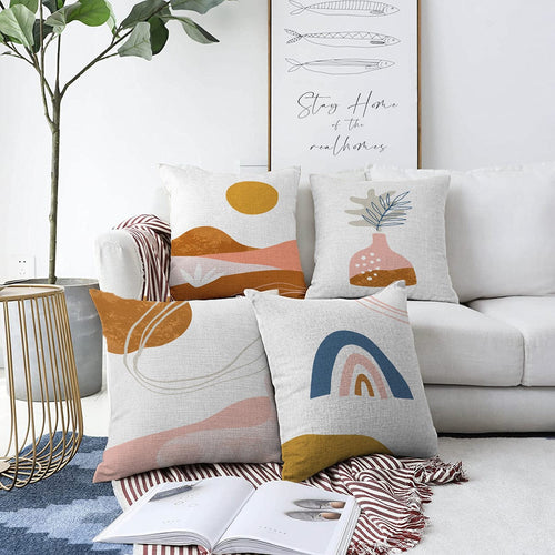 Set di 4 federe per cuscini decorativi Ferhat RKYK315 Multicolore, 43 x 43 cm