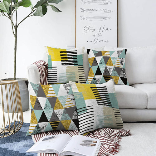 Set di 4 federe per cuscini decorativi Gulgun RKYK364 Multicolore, 43 x 43 cm