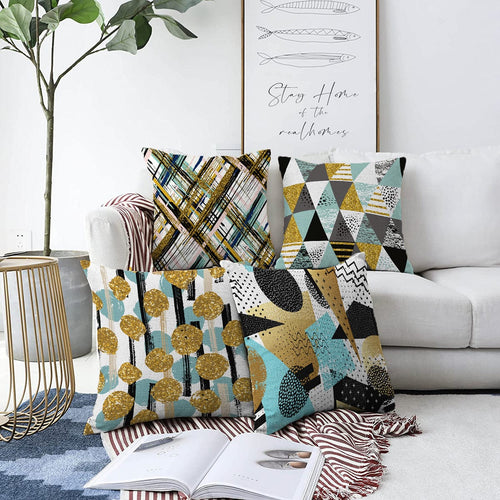 Set di 4 federe per cuscini decorativi Gulgun RKYK370 Multicolore, 43 x 43 cm