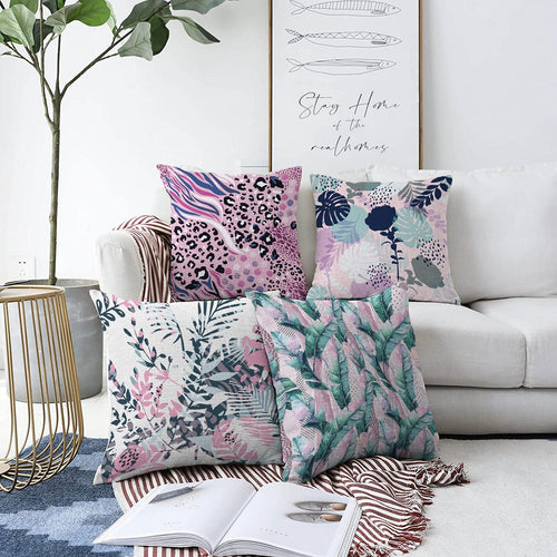 Set di 4 federe per cuscini decorativi Guven RKYK190 Multicolore, 43 x 43 cm