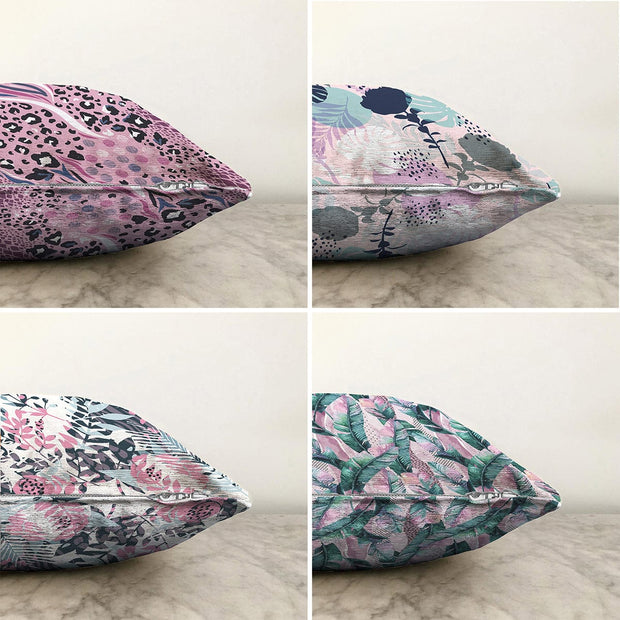 Set di 4 federe per cuscini decorativi Guven RKYK190 Multicolore, 43 x 43 cm (1)