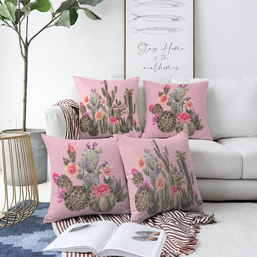 Set di 4 federe per cuscini decorativi Guven RKYK428 Multicolore, 43 x 43 cm