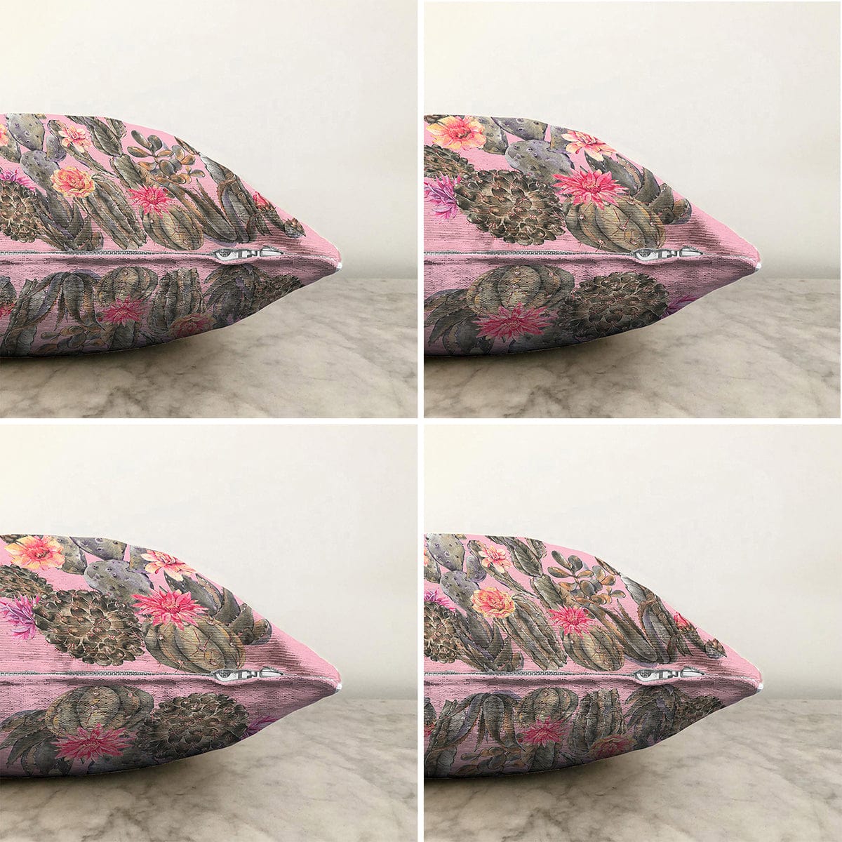 Set di 4 federe per cuscini decorativi Guven RKYK428 Multicolore, 43 x 43 cm (1)