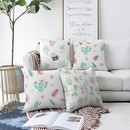 Set di 4 federe per cuscini decorativi Guven RKYK429 Multicolore, 43 x 43 cm