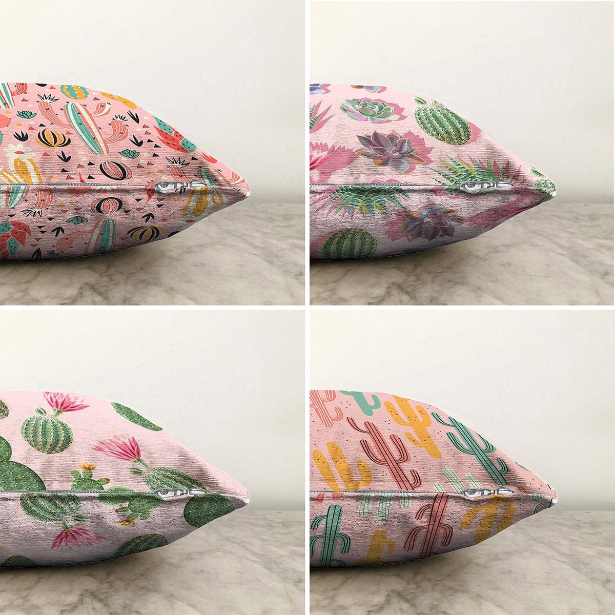 Set di 4 federe per cuscini decorativi Guven RKYK430 Multicolore, 43 x 43 cm (1)