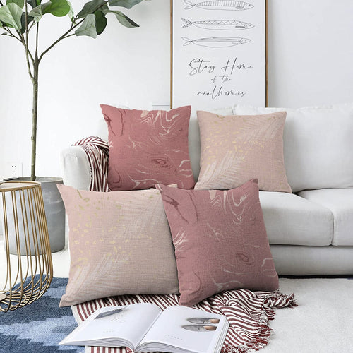 Set di 4 federe per cuscini decorativi Guven RKYK431 Multicolore, 43 x 43 cm