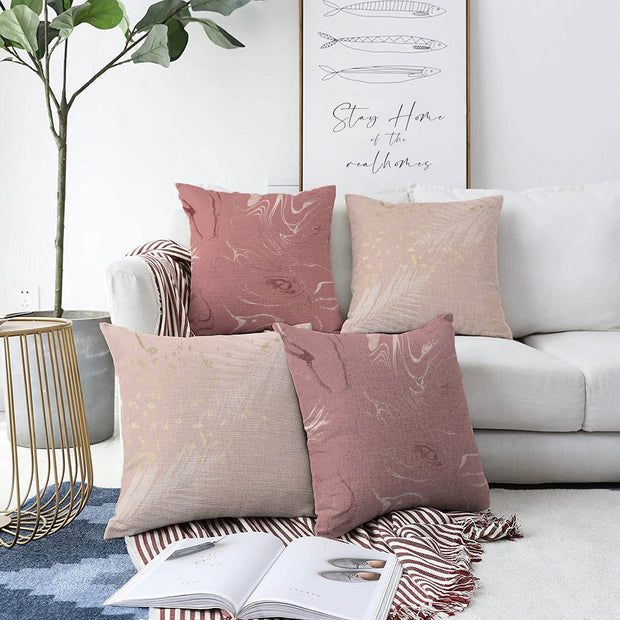 Set di 4 federe per cuscini decorativi Guven RKYK431 Multicolore, 43 x 43 cm