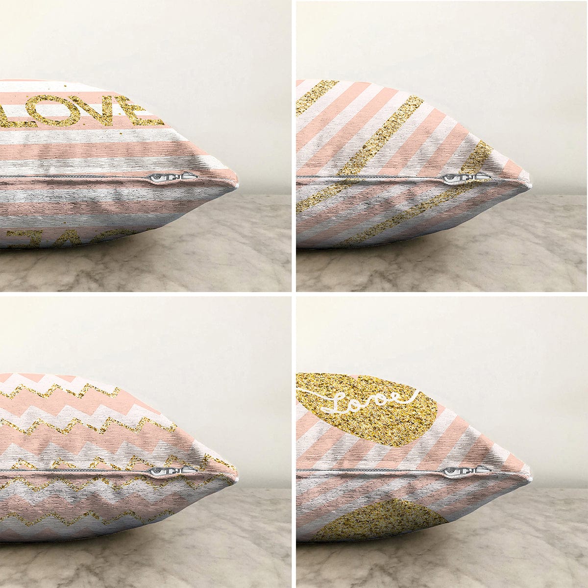 Set di 4 federe per cuscini decorativi Guven RKYK435 Multicolore, 43 x 43 cm (1)