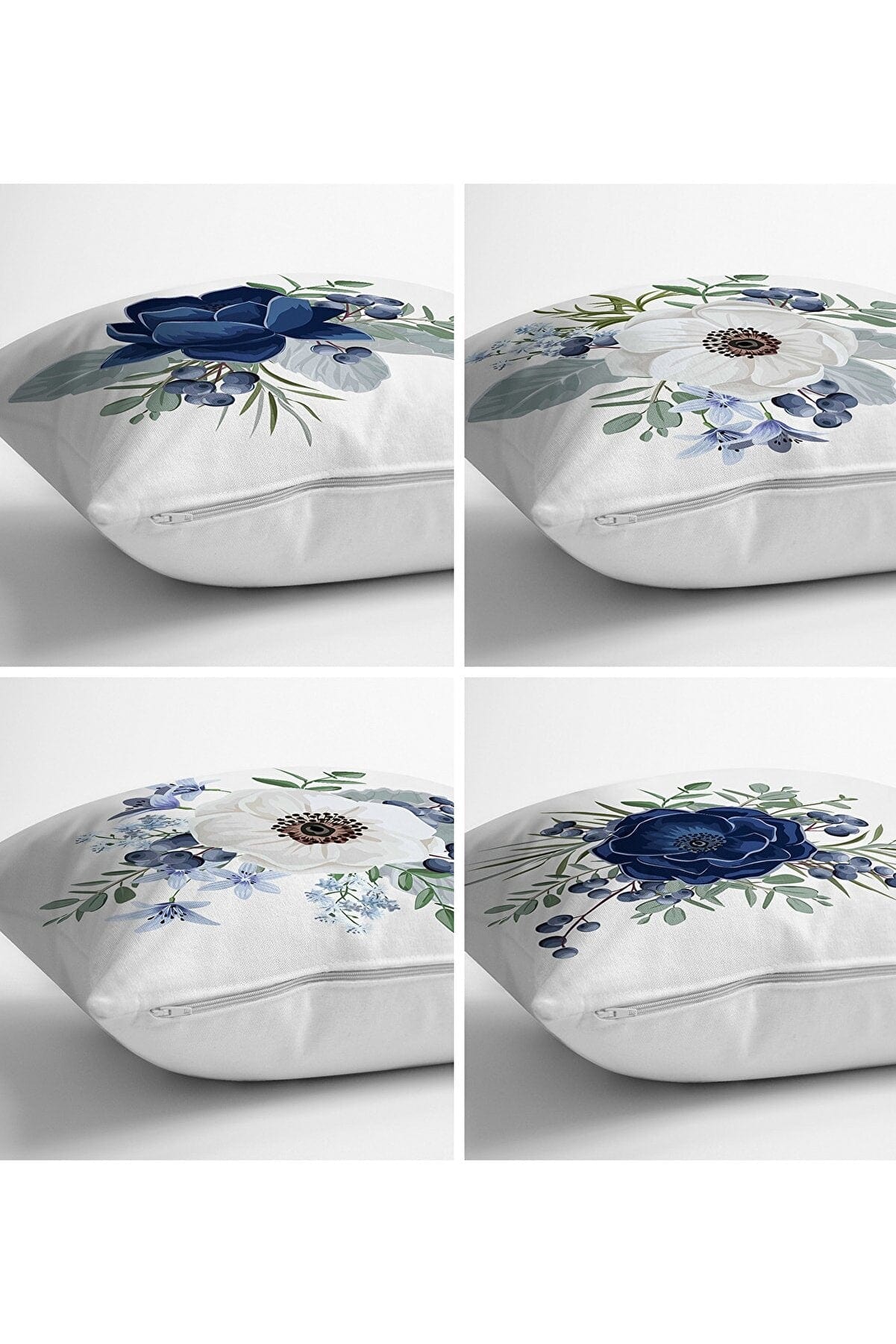 Set di 4 federe per cuscini decorativi Hande RKYK20 Multicolore, 43 x 43 cm (1)