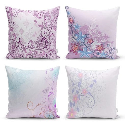 Set di 4 federe per cuscini decorativi Hatice RKYK92 Multicolore, 43 x 43 cm