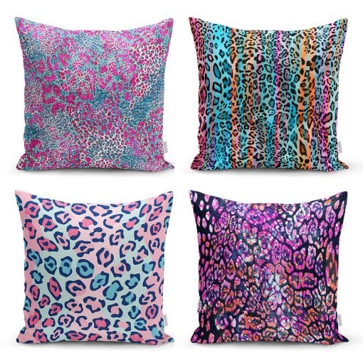 Set di 4 federe per cuscini decorativi Hatice RKYK94 Multicolore, 43 x 43 cm