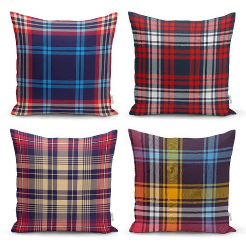 Set di 4 federe per cuscini decorativi Hatice RKYK96 Multicolore, 43 x 43 cm