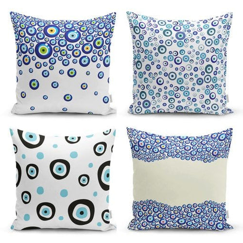 Set di 4 federe per cuscini decorativi Hatice RKYK97 Multicolore, 43 x 43 cm
