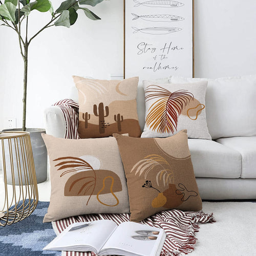 Set di 4 federe per cuscini decorativi Hazal RKYK331 Multicolore, 43 x 43 cm