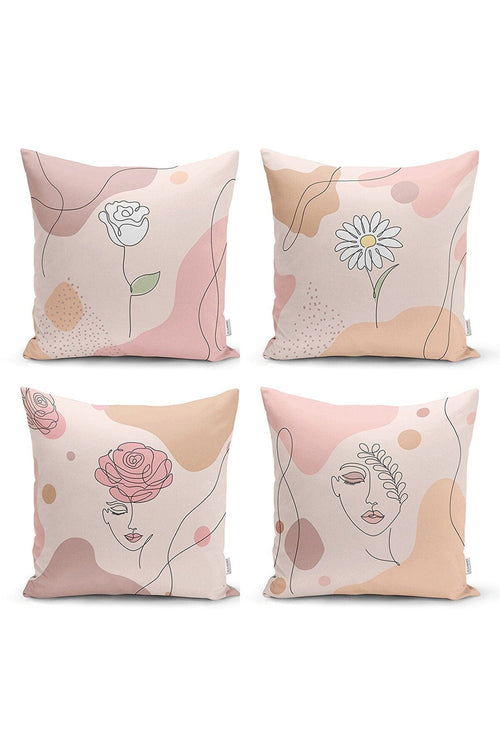 Set di 4 federe per cuscini decorativi Hulya RKYK4 Multicolore, 43 x 43 cm