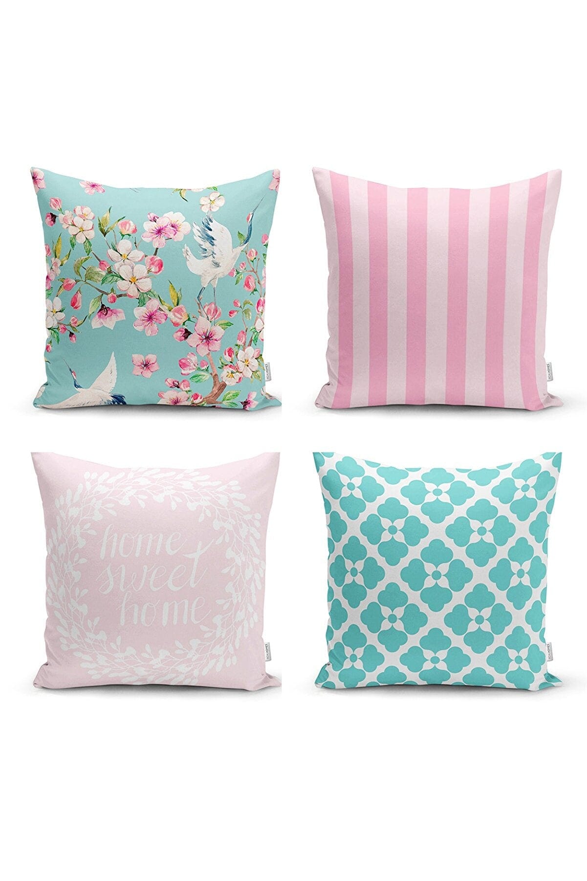 Set di 4 federe per cuscini decorativi Hulya RKYK6 Multicolore, 43 x 43 cm