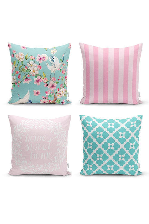 Set di 4 federe per cuscini decorativi Hulya RKYK6 Multicolore, 43 x 43 cm