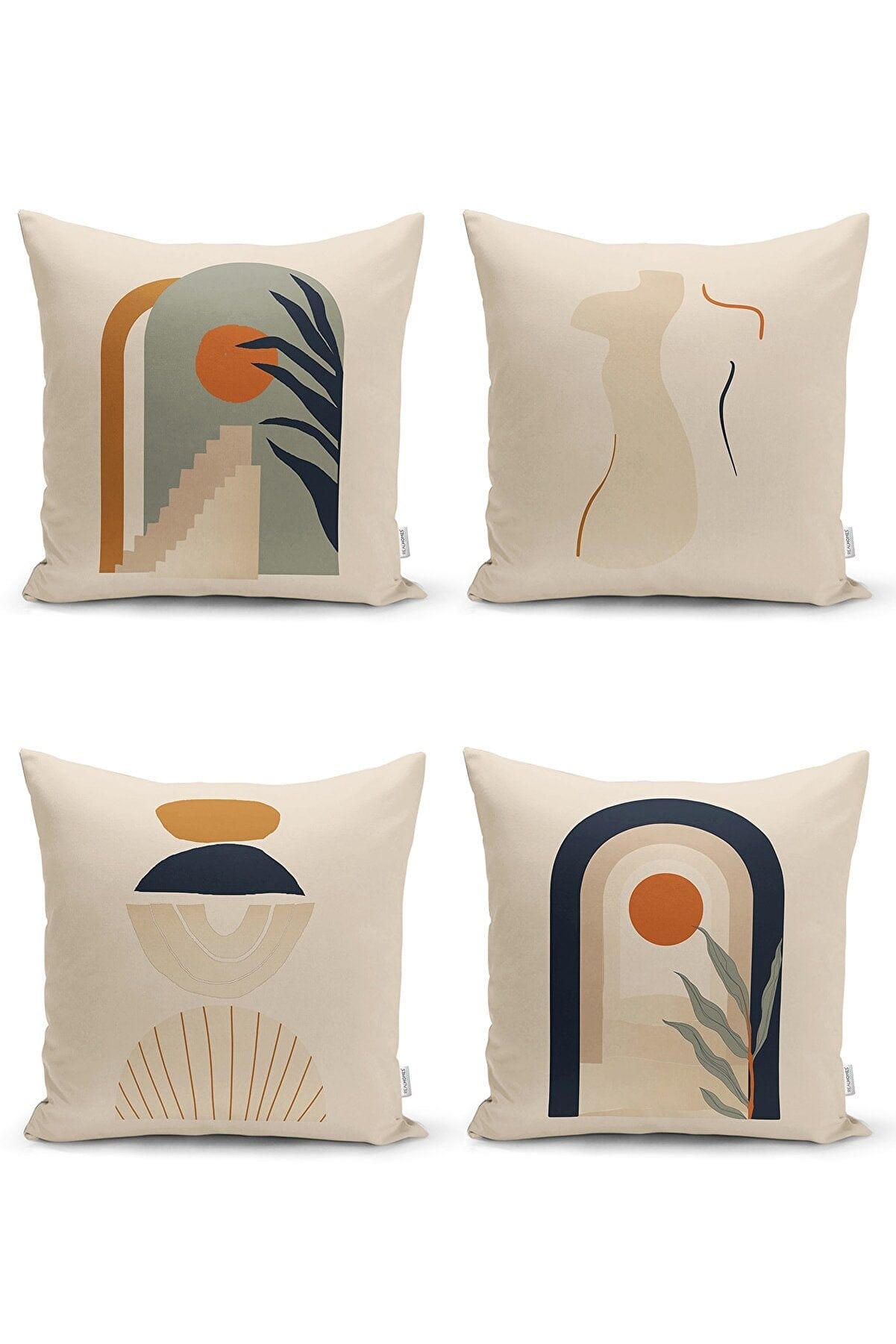 Set di 4 federe per cuscini decorativi Hulya RKYK8 Multicolore, 43 x 43 cm