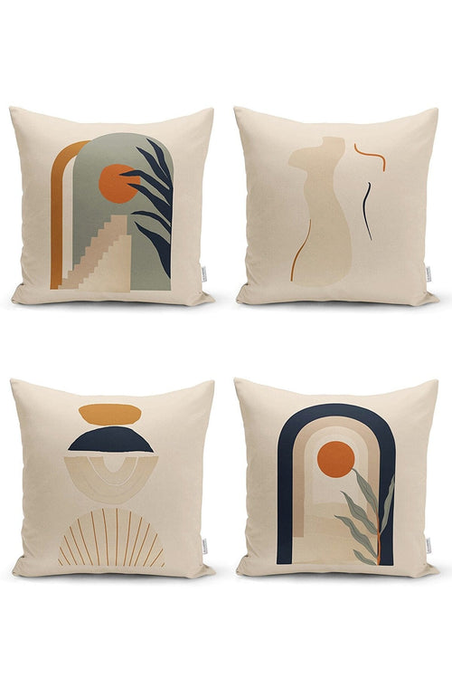 Set di 4 federe per cuscini decorativi Hulya RKYK8 Multicolore, 43 x 43 cm
