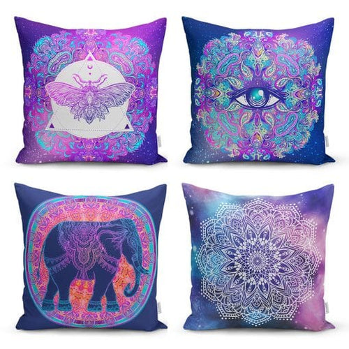 Set di 4 federe per cuscini decorativi Irem RKYK30 Multicolore, 43 x 43 cm