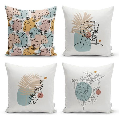 Set di 4 federe per cuscini decorativi Irem RKYK57 Multicolore, 43 x 43 cm