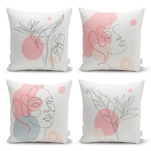 Set di 4 federe per cuscini decorativi Irem RKYK58 Multicolore, 43 x 43 cm