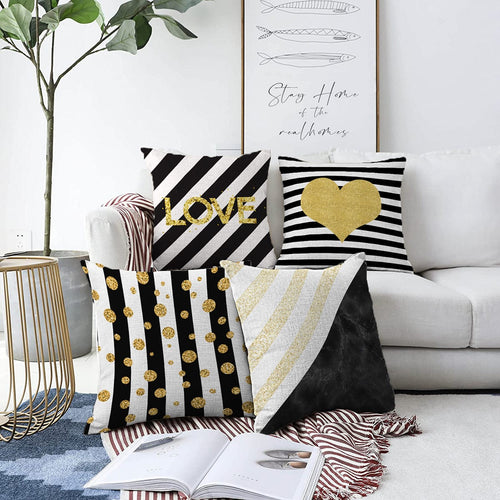 Set di 4 federe per cuscini decorativi Kader RKYK392 Multicolore, 43 x 43 cm
