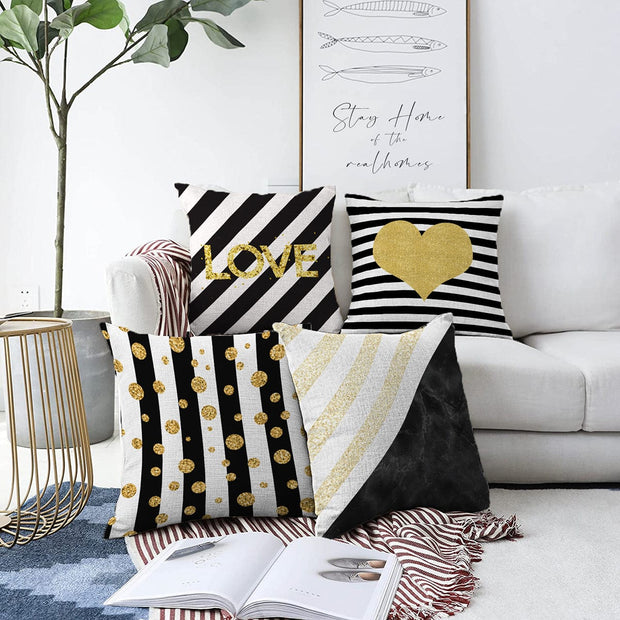 Set di 4 federe per cuscini decorativi Kader RKYK392 Multicolore, 43 x 43 cm