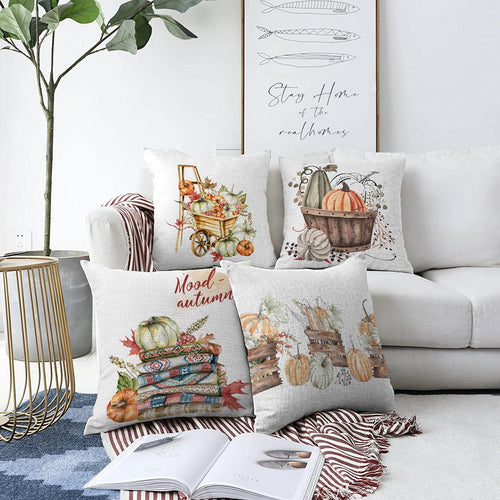 Set di 4 federe per cuscini decorativi Kader RKYK395 Multicolore, 43 x 43 cm