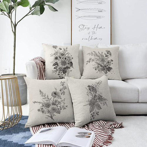 Set di 4 federe per cuscini decorativi Kader RKYK396 Multicolore, 43 x 43 cm