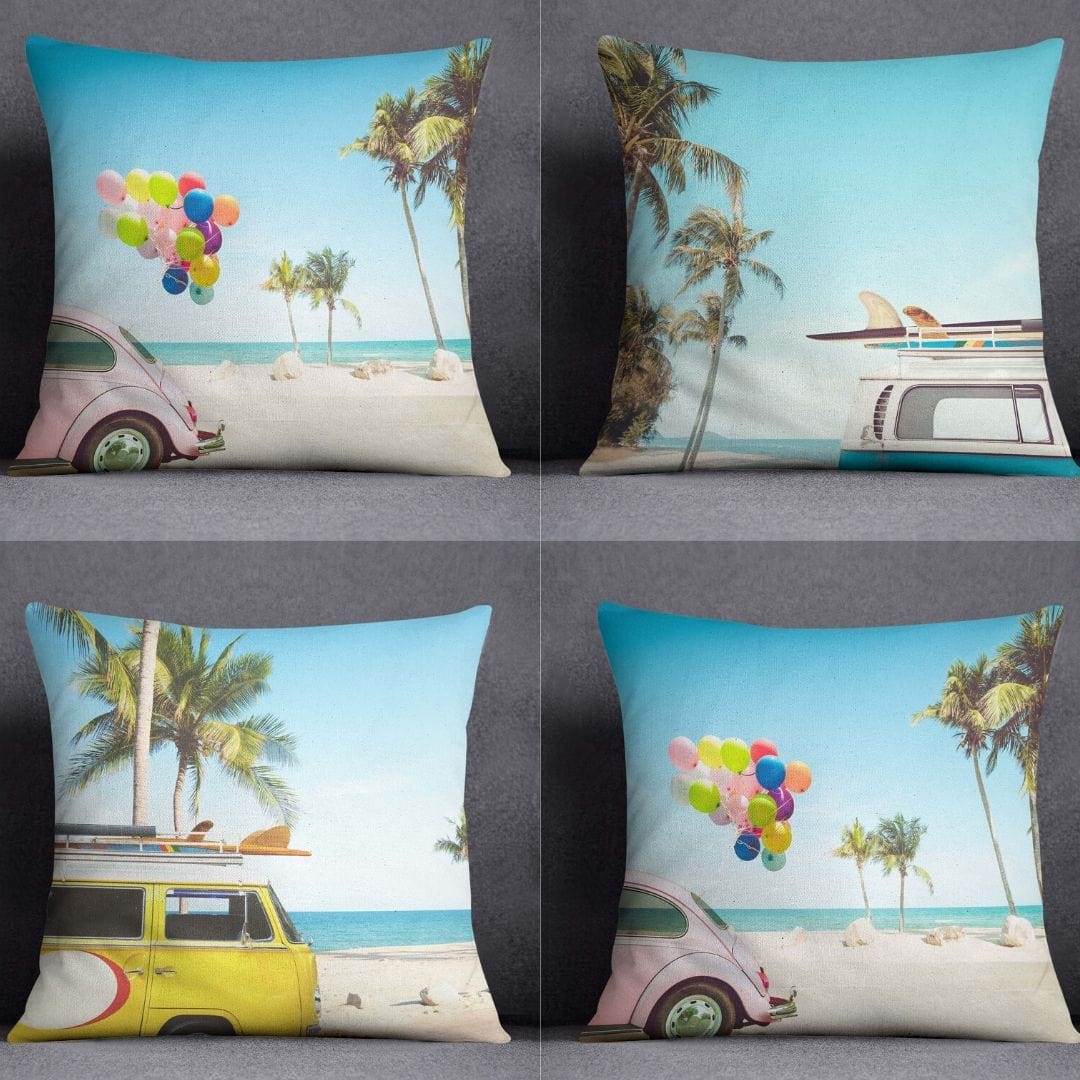 Set di 4 federe per cuscini decorativi Kenan RKYK163 Multicolore, 43 x 43 cm