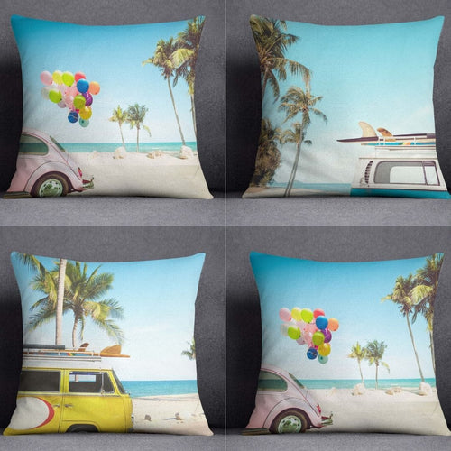 Set di 4 federe per cuscini decorativi Kenan RKYK163 Multicolore, 43 x 43 cm