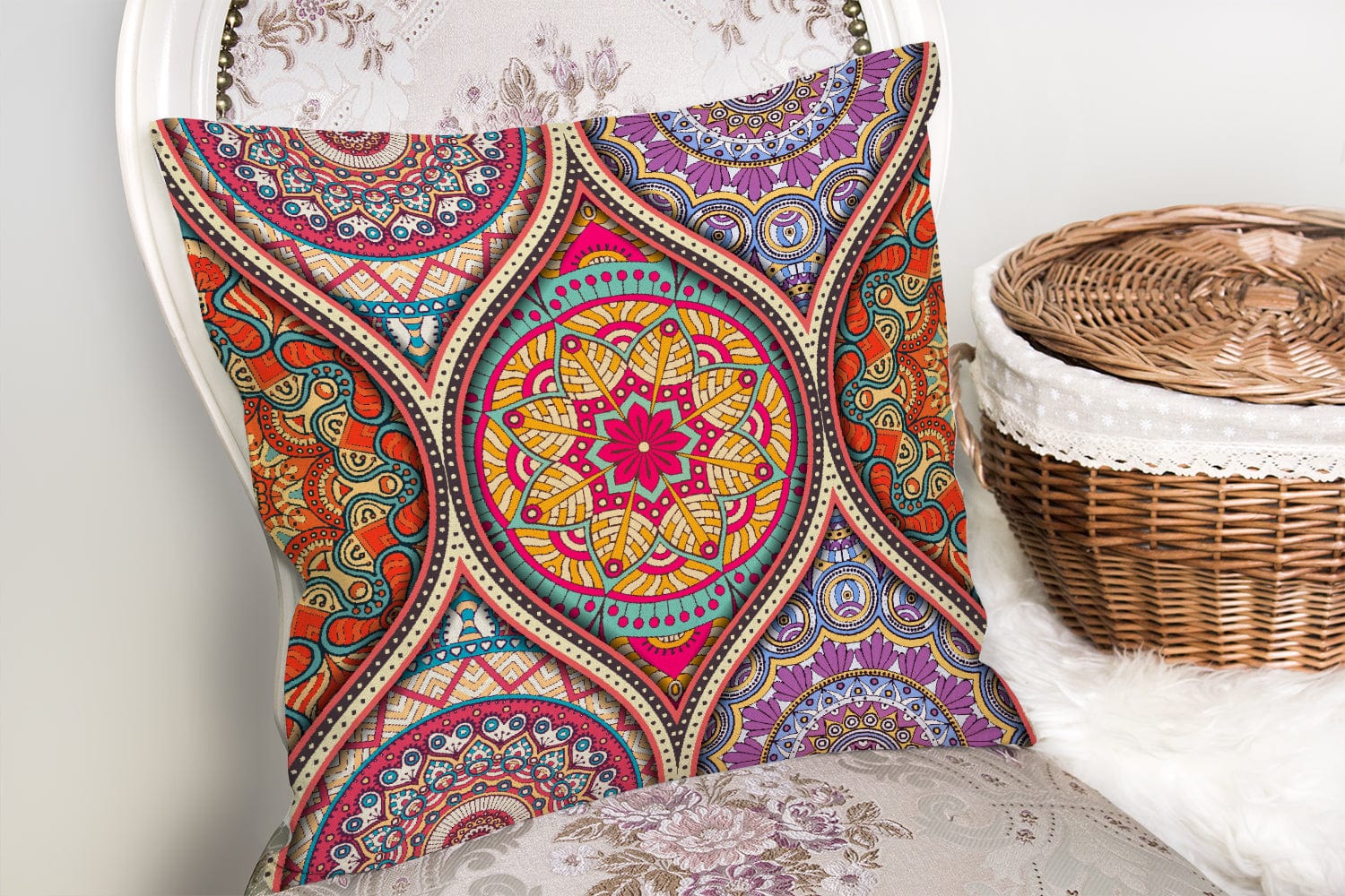 Set di 4 federe per cuscini decorativi Lale RKYK121 Multicolore, 43 x 43 cm (3)