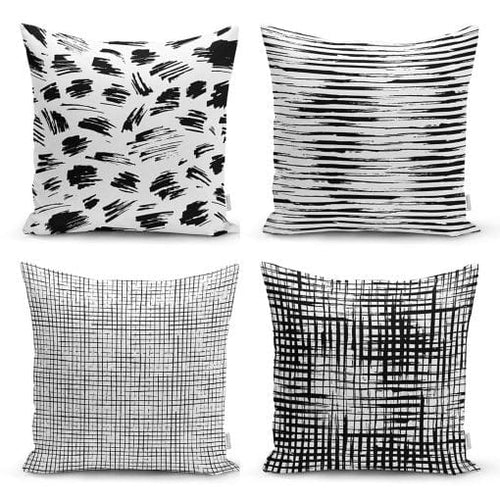 Set di 4 federe per cuscini decorativi Leyla RKYK71 Multicolore, 43 x 43 cm