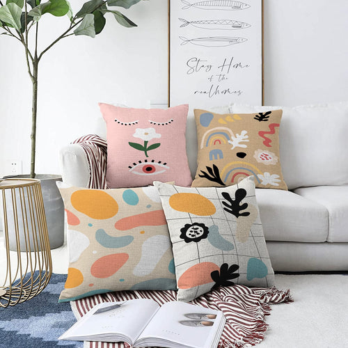 Set di 4 federe per cuscini decorativi Melisa RKYK321 Multicolore, 43 x 43 cm