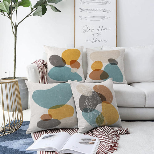 Set di 4 federe per cuscini decorativi Melisa RKYK322 Multicolore, 43 x 43 cm