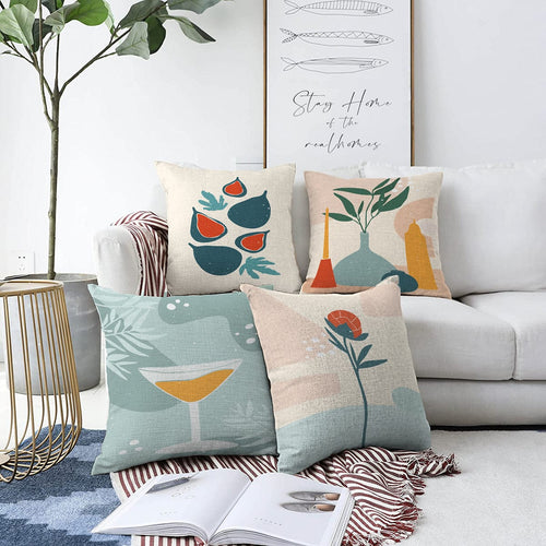 Set di 4 federe per cuscini decorativi Melisa RKYK324 Multicolore, 43 x 43 cm