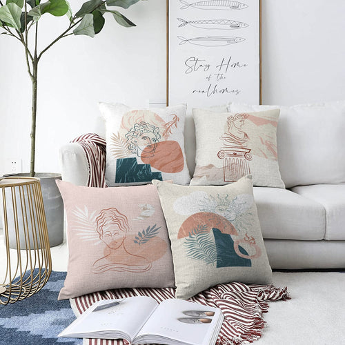 Set di 4 federe per cuscini decorativi Melisa RKYK326 Multicolore, 43 x 43 cm
