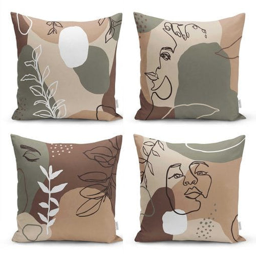 Set di 4 federe per cuscini decorativi Melo RKYK10 Multicolore, 43 x 43 cm