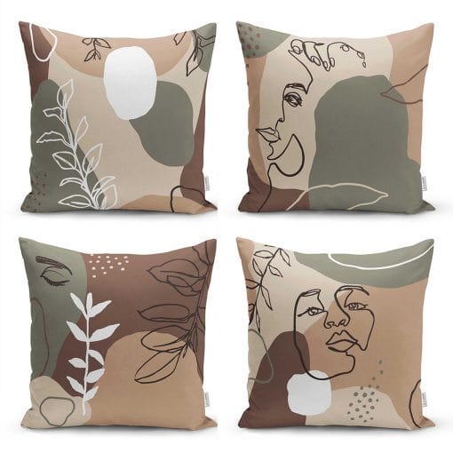 Set di 4 federe per cuscini decorativi Melo RKYK10 Multicolore, 43 x 43 cm
