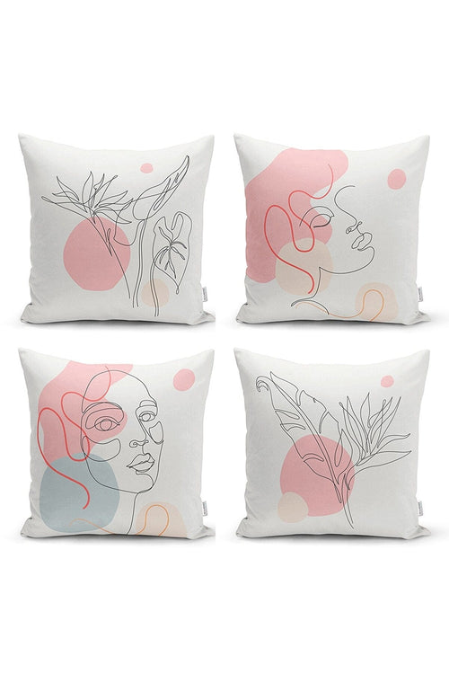 Set di 4 federe per cuscini decorativi Melo RKYK3 Multicolore, 43 x 43 cm