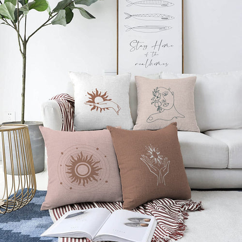 Set di 4 federe per cuscini decorativi Mete RKYK422 Multicolore, 43 x 43 cm