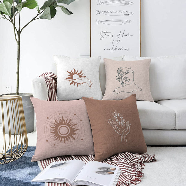Set di 4 federe per cuscini decorativi Mete RKYK422 Multicolore, 43 x 43 cm