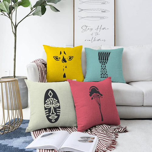 Set di 4 federe per cuscini decorativi Mete RKYK423 Multicolore, 43 x 43 cm