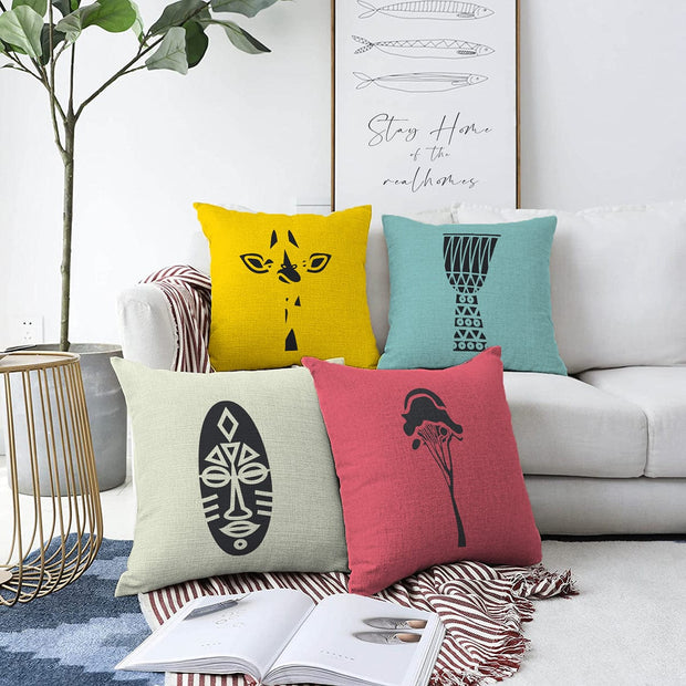 Set di 4 federe per cuscini decorativi Mete RKYK423 Multicolore, 43 x 43 cm