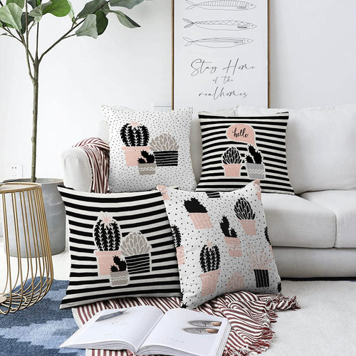 Set di 4 federe per cuscini decorativi Mete RKYK425 Multicolore, 43 x 43 cm