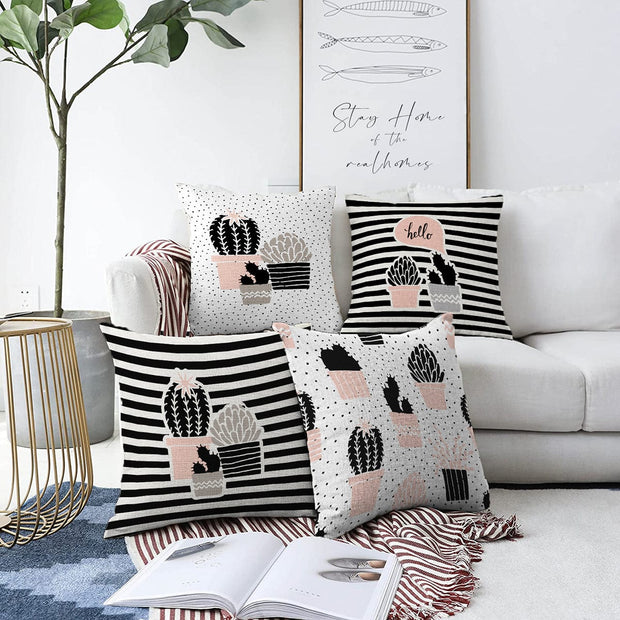Set di 4 federe per cuscini decorativi Mete RKYK425 Multicolore, 43 x 43 cm