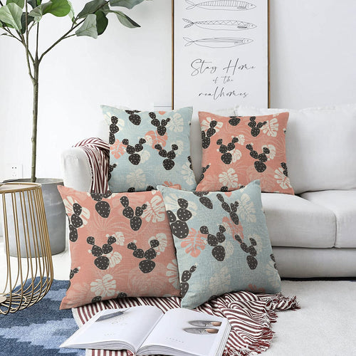 Set di 4 federe per cuscini decorativi Mete RKYK426 Multicolore, 43 x 43 cm