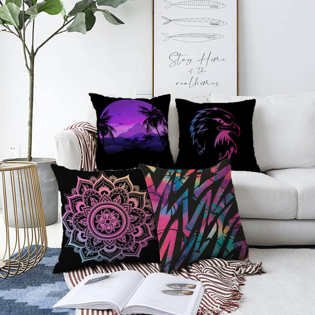 Set di 4 federe per cuscini decorativi Murat RKYK214 Multicolore, 43 x 43 cm