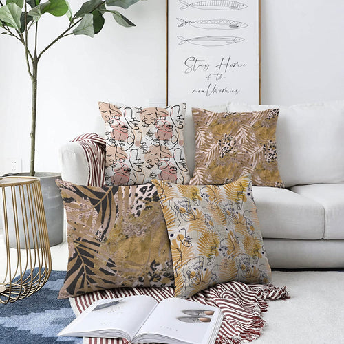 Set di 4 federe per cuscini decorativi Murat RKYK215 Multicolore, 43 x 43 cm